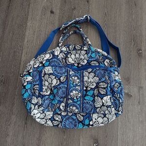 Vera Bradley Blue Bayou Grand Weekender Travel Duffel Floral Shoulder Bag